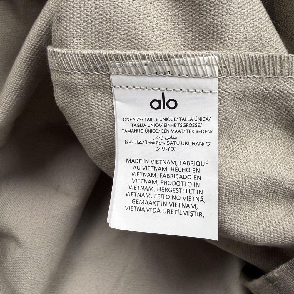 Alo Tote Bag Womens Large Gray Tie Dye Cotton Logo Shoulder Casual Everyday - Picture 5 of 6